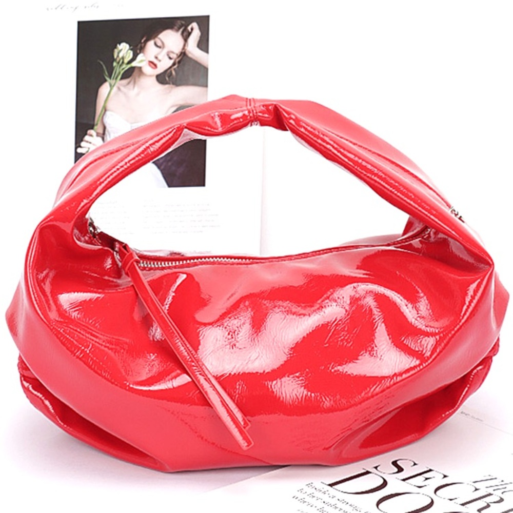 Patent Leather Top Handle Swing Bag